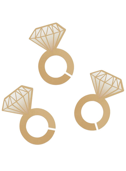 Engagement Party 12 Pack 8cm Diamond Ring Glass Decorations - Main Image