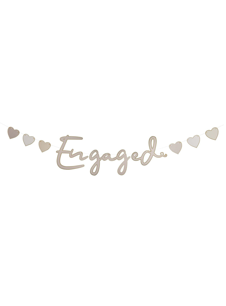 Engagement Party 2m Long Gold Banner - Main Image