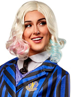 Image of Short Blonde Women's Enid Wednesday Character Costume Wig