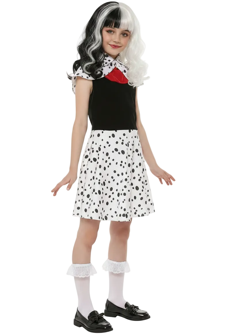Evil Dog Napper Girl's Cruella Book Week Costume - Main Image