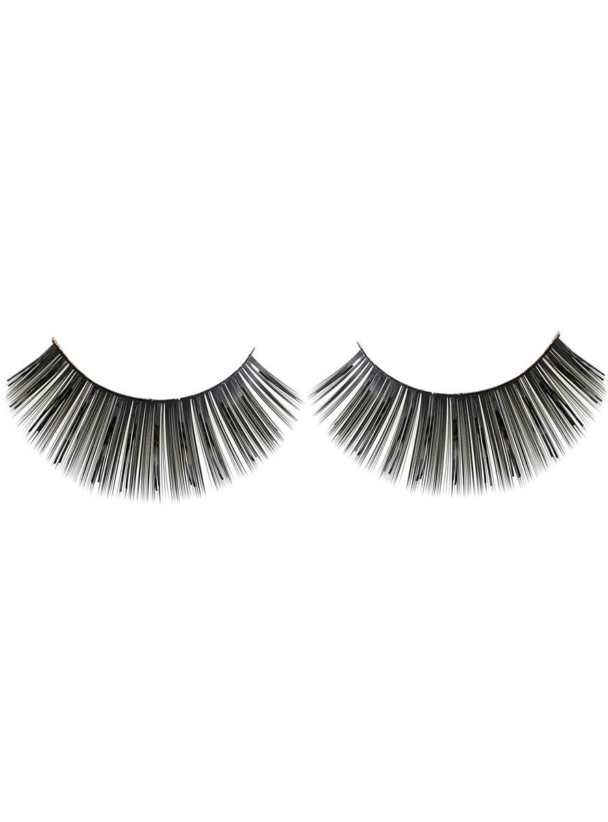 Image of Long Black False Eyelashes with Tinsel Highlights - Main Image