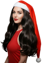 Extra Long Red Plush Christmas Santa Claus Costume Hat - Main Image