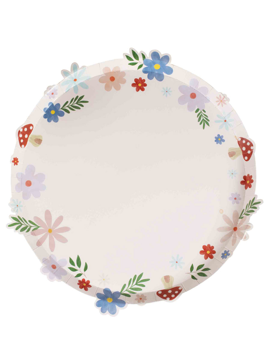 Fairy Garden 8 Pack Floral 25cm Paper Plates – Main Image