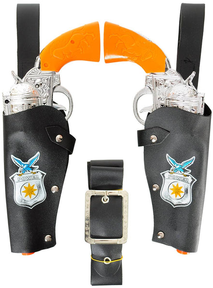 Image of Fake Cowboy Revolver Guns and Belt Holster Set
