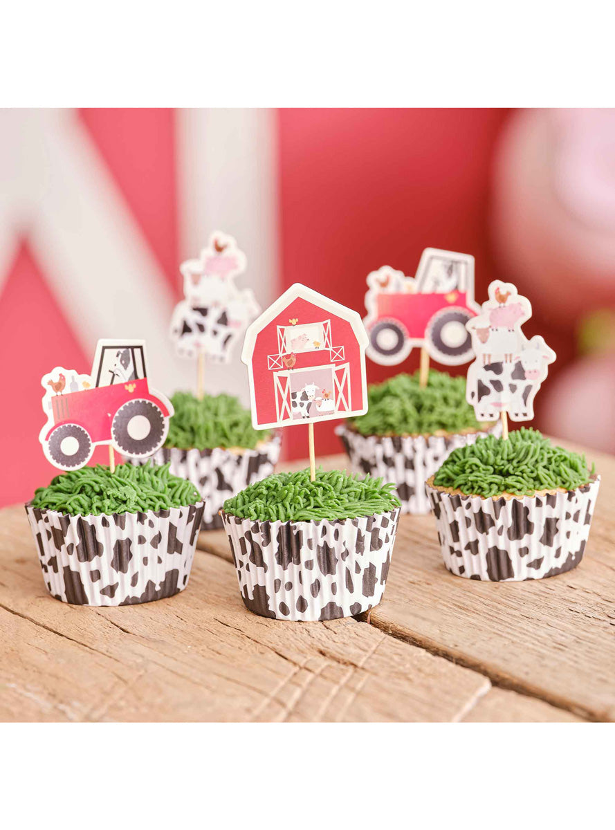 Farm Friends 12 Pack Cupcake Toppers – Lifestyle Image