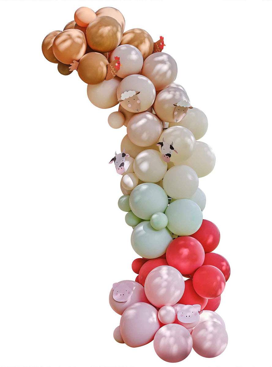 Farm Friends 70 Piece Balloon Arch Kit with Card Animals – Main Image