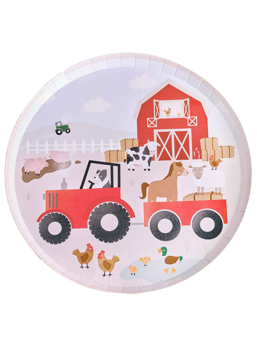 Farm Friends 8 Pack Round Paper Plates – Main Image