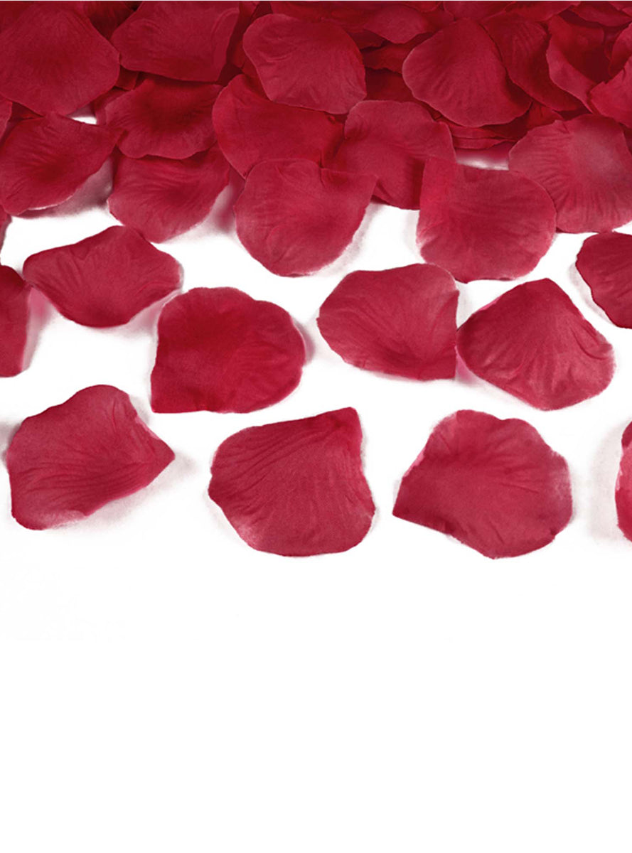 Faux Deep Red Rose Petals 100 Piece Bag - Main Image