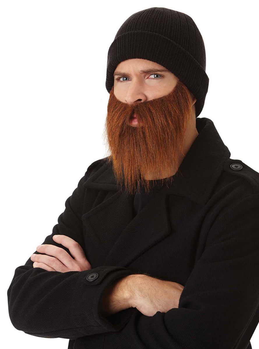 Robber Mens Brown Beard and Moustache - Main Image