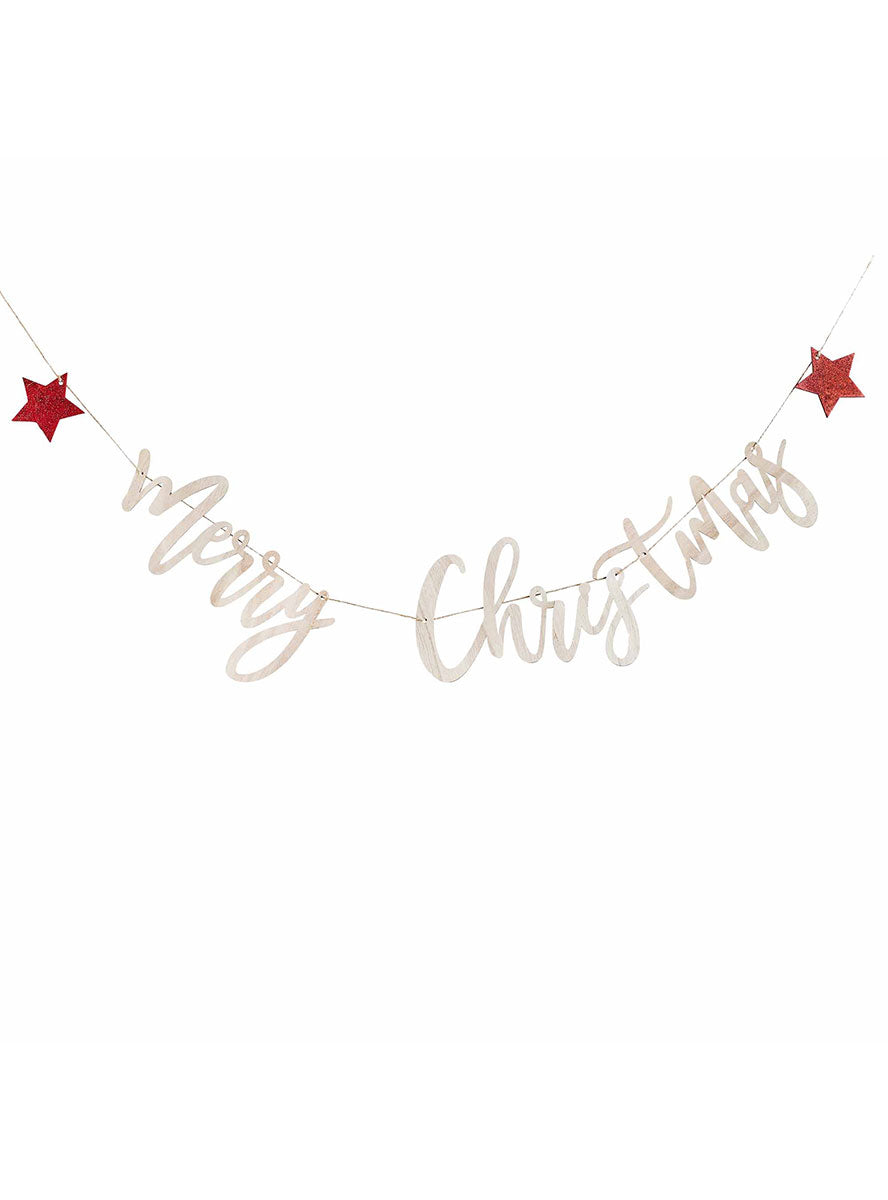 Merry Christmas Wooden Garland - Main Image