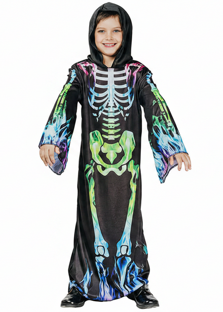 Neon Fire Skeleton Boys Halloween Costume - main image
