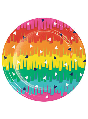Fiesta 8 Pack 18cm Colourful Pinata Print Lunch Plates – Main Image