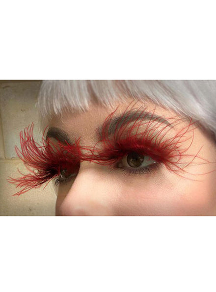 Floating Red Feather Stick On Eyelashes