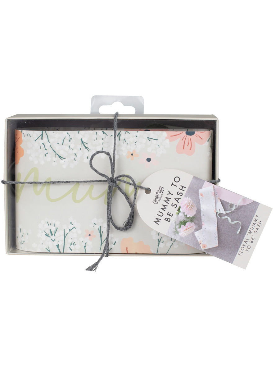 Floral Mummy to Be Baby Shower Sash – Packaging Image