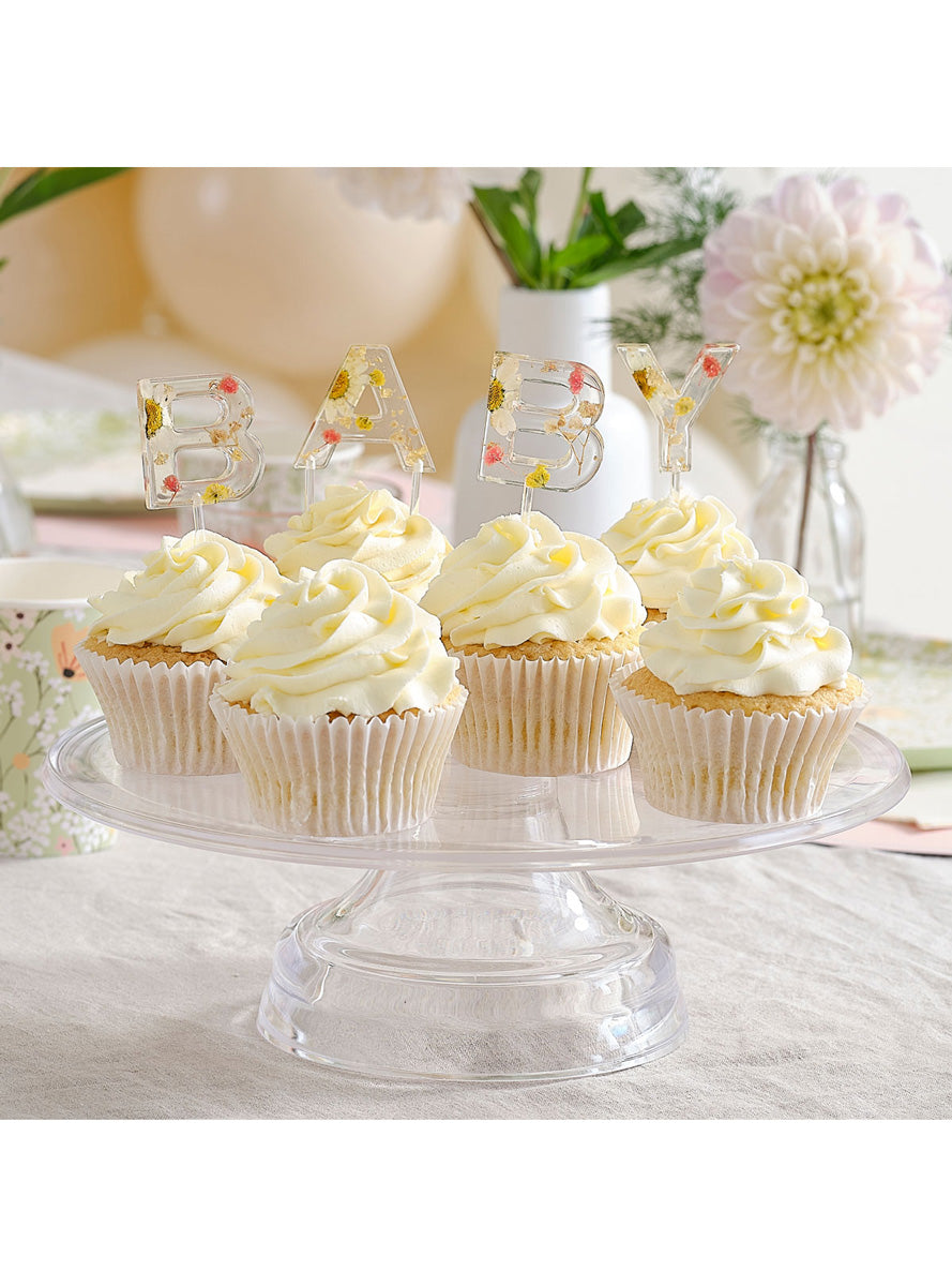 Floral Baby 4 Piece Cake Topper – Lifestyle Image