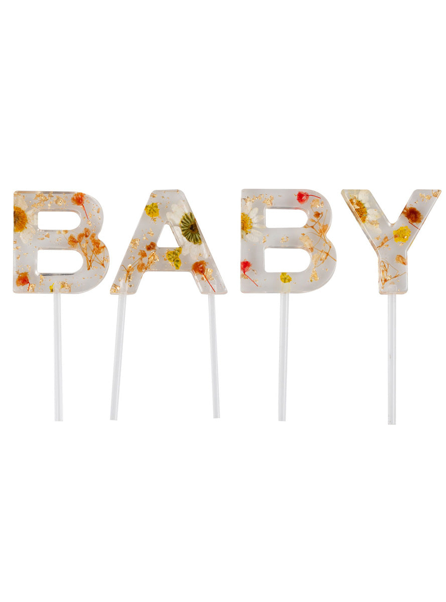 Floral Baby 4 Piece Cake Topper – Main Image