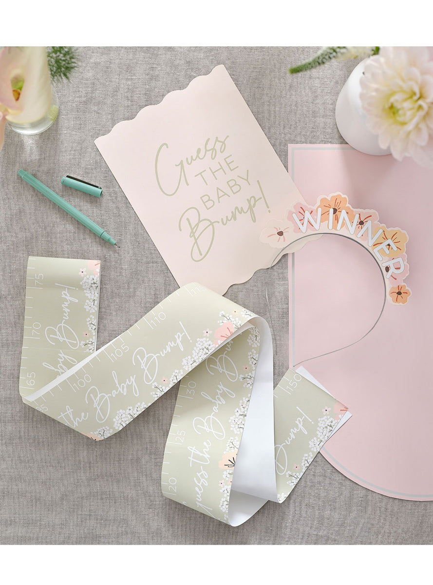 Floral Baby Shower Guess the Baby Bump Game – Lifestyle Image