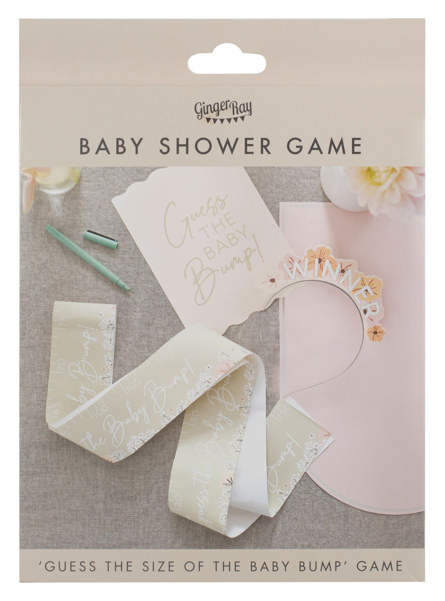 Floral Baby Shower Guess the Baby Bump Game – Packaging Image