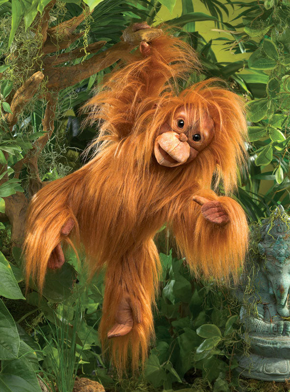 Fluffy Baby Orangutan Puppet - Lifestyle Image