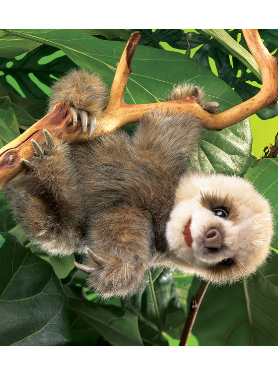 Fluffy Baby Sloth Puppet - Lifestyle Image