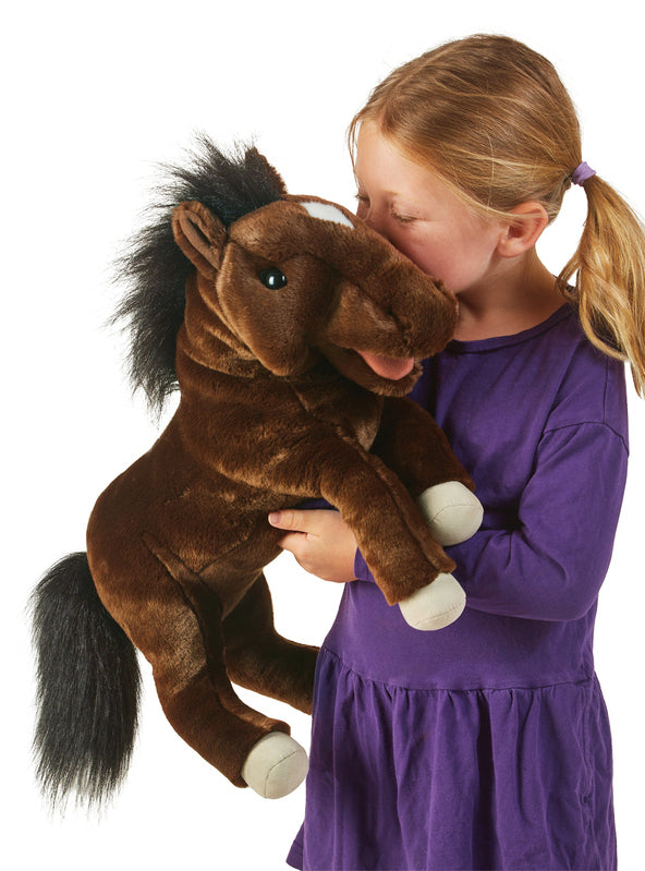 Fluffy Brown Horse Hand Puppet - Alternate Image 2