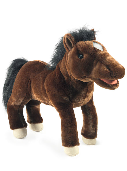 Fluffy Brown Horse Hand Puppet - Main Image