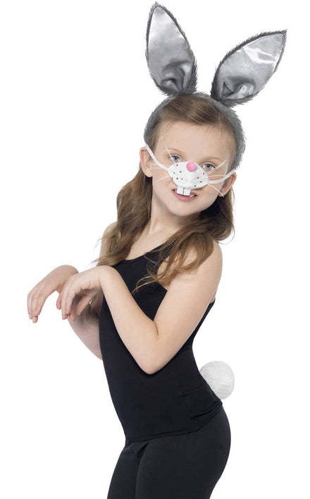 Kids Grey Easter Bunny Costume Kit Main Image