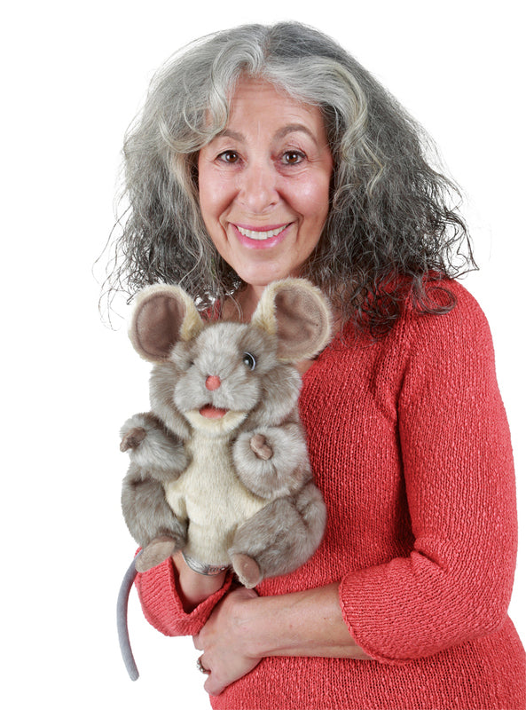Fluffy Grey Mouse Hand Puppet - Alternate Image 8