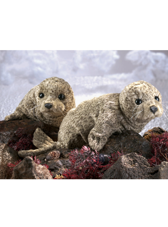 Fluffy Harbour Seal Hand Puppet - Lifestyle Image 2