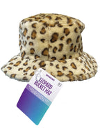 Plush Leopard Print Adults Bucket Hat - Main Image