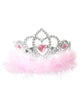 Image of Fluffy Pink Princess Girls Costume Tiara with Jewels