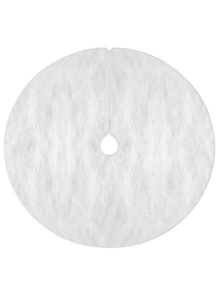 Fluffy Plush White 120cm Christmas Tree Skirt - Main Image
