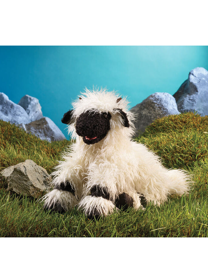 Fluffy Valais Blacknose Sheep Hand Puppet - Lifestyle Image