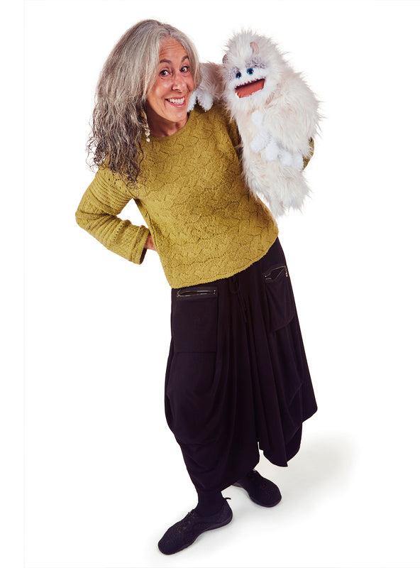 Fluffy White Yeti Hand Puppet - Alternate Image 2
