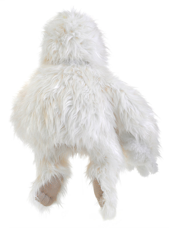 Fluffy White Yeti Hand Puppet - Back Image