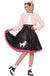 Womens Pink and Black Cute Poodle Skirt 50 Dress Up Costume - Front Image