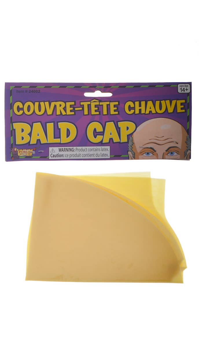 Latex Yellow Adults Bald Skin Cap Package Image