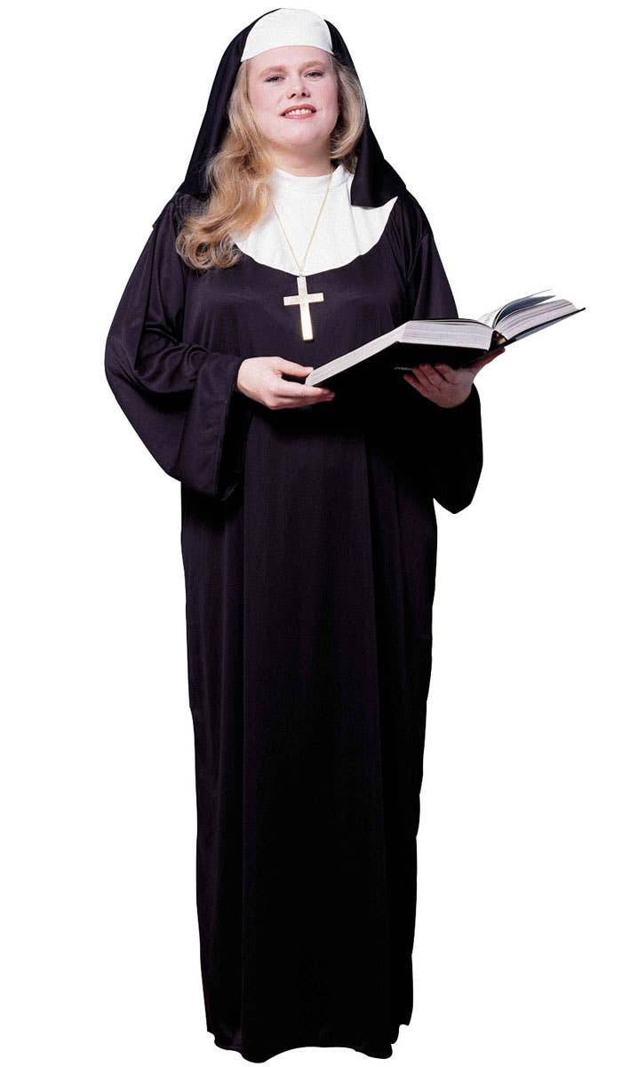 Plus Size Women's Holy Nun Fancy Dress Costume Front View