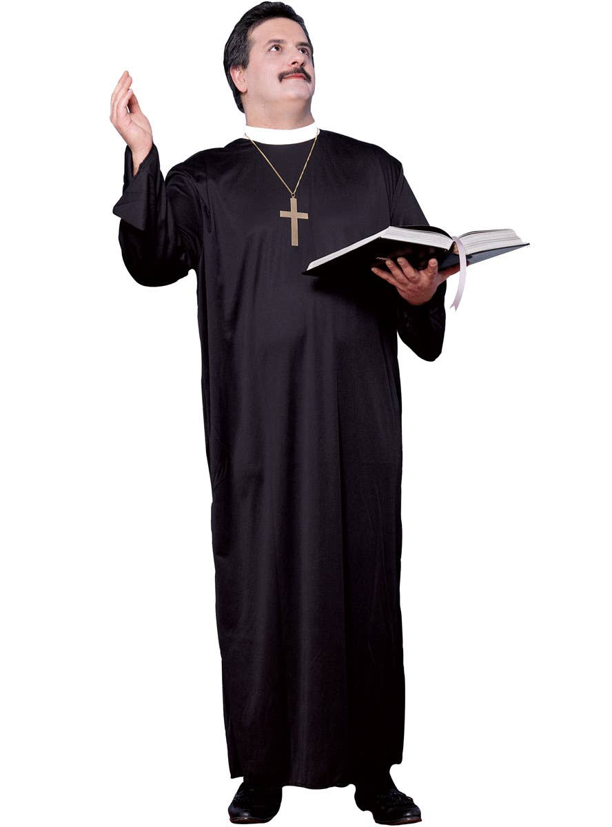 Priest Plus Size Mens Costume Religious Priest Plus Size Costume