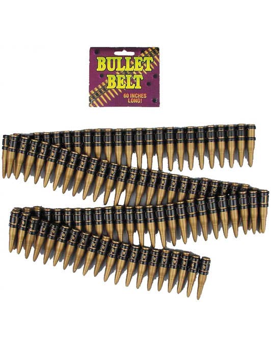 Gold Plastic Bandolier Bullet Belt Costume Accessory