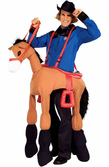 Funny Just Horse N Around Novelty Men's Horse Piggyback Costume - View 1
