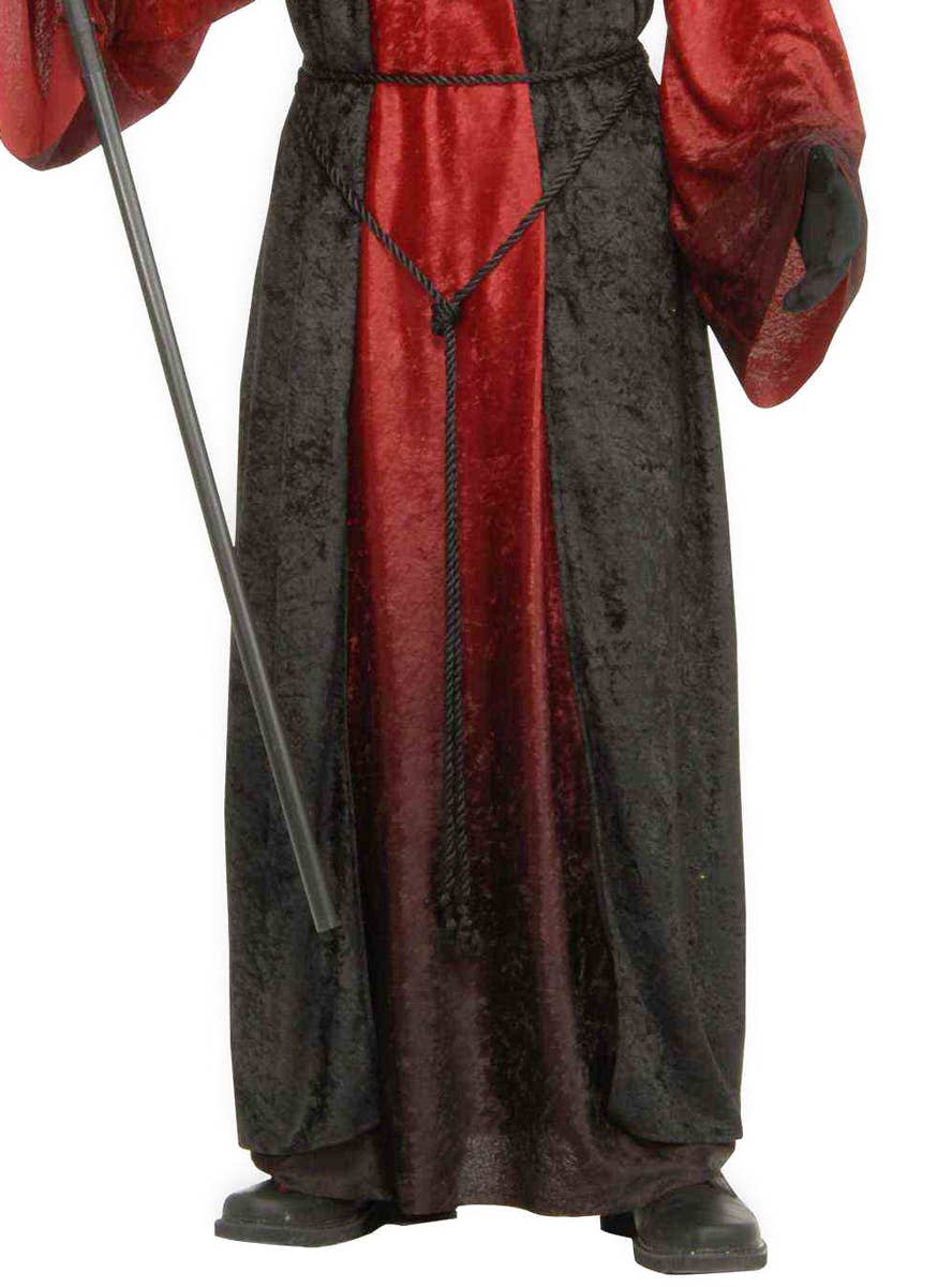 Deluxe Demon Mens Halloween Robe | Black and Red Mens Costume Robe