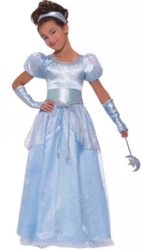 Girl's Blue Princess Cinderella Costume Front View