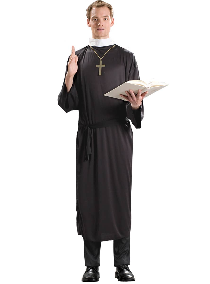 Mens Plus Size Priest Fancy Dress Costume Main Image