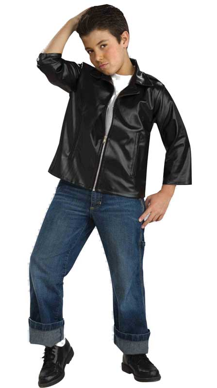 Boys T-Birds Costume Gang Rock Child 50s Black Grease Danny T Bird Tbird Jacket - Foto 9