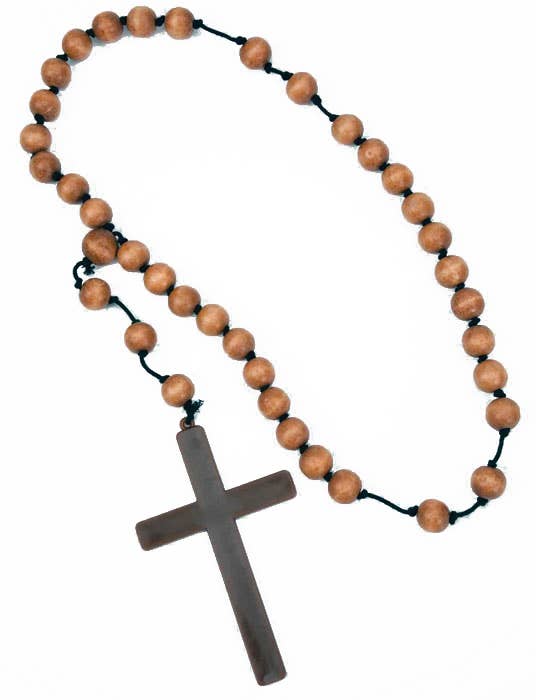 Nun Costume Rosary Beads With Cross Accessory