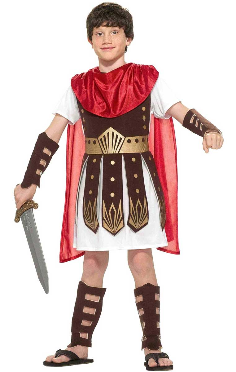 Boy's Roman Gladiator Book Week Costume Front View