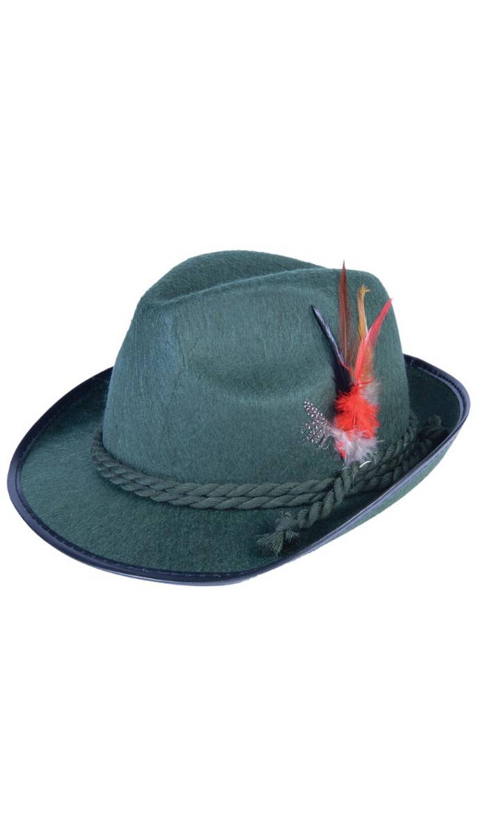 Forest Green Adult's Deluxe Oktoberfest Costume Accessory Hat With Feathers