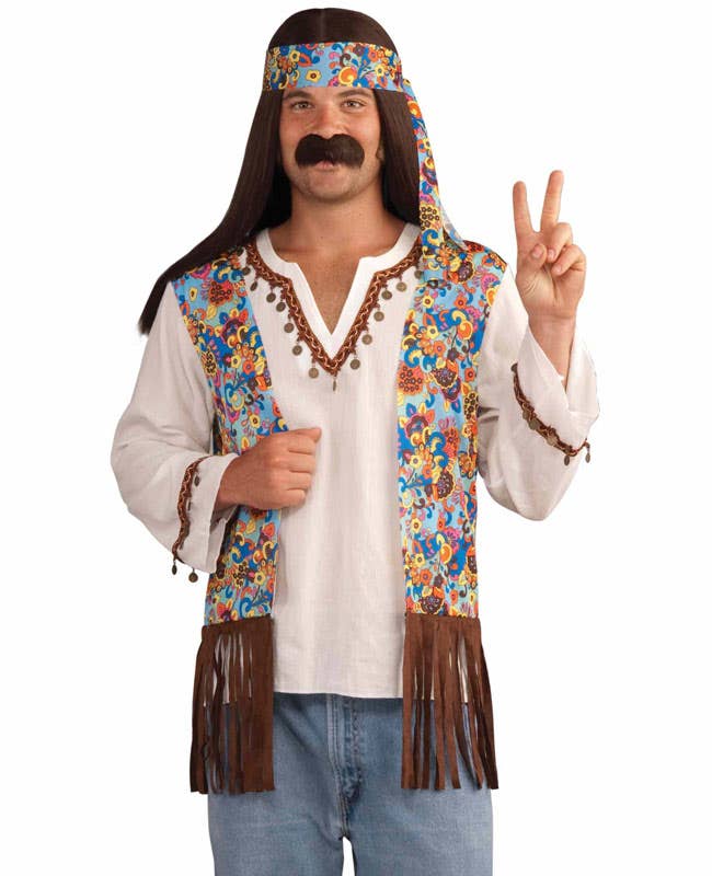 Bristol Novelty AC591 Hippy Man Costume | Medium Size 1960s/70s Theme Outfit