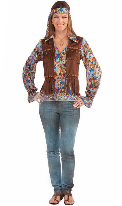 Women's Groovy Hippie Costume Main Image